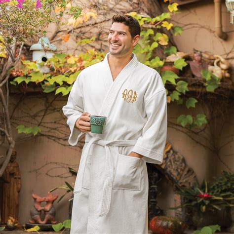 luxury bathrobes men monogram.